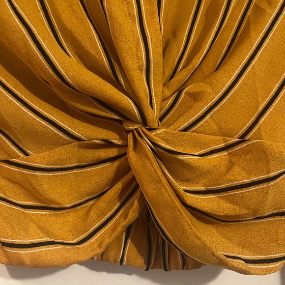 Casual Yellow/ Black Stripe Crop top - Picture 2 of 4